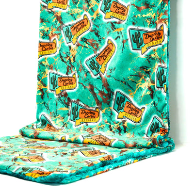 Adult Sized Minky Blanket - Breeze Galaxy w/ Turquoise Splash-Adult Sized Minky Blanket-Western-Cowhide-Bags-Handmade-Products-Gifts-Dancing Cactus Designs