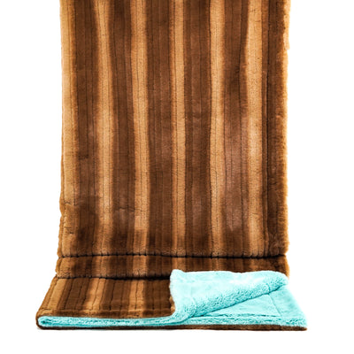 Adult Sized Minky Blanket - Pecan Vienna w/ Aqua Bunny-Adult Sized Minky Blanket-Western-Cowhide-Bags-Handmade-Products-Gifts-Dancing Cactus Designs