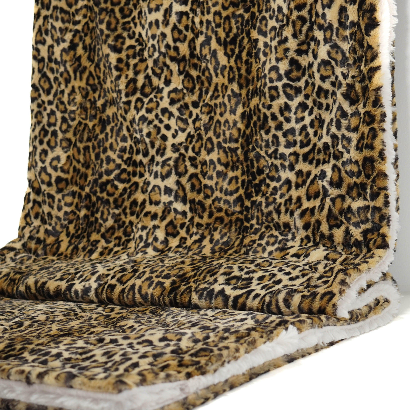 Adult Sized Minky Blanket - Sand Leopard w/ Pearl Bunny-Adult Sized Minky Blanket-Western-Cowhide-Bags-Handmade-Products-Gifts-Dancing Cactus Designs