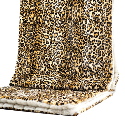 Adult Sized Minky Blanket - Sand Leopard w/ Pearl Sydney-Adult Sized Minky Blanket-Western-Cowhide-Bags-Handmade-Products-Gifts-Dancing Cactus Designs