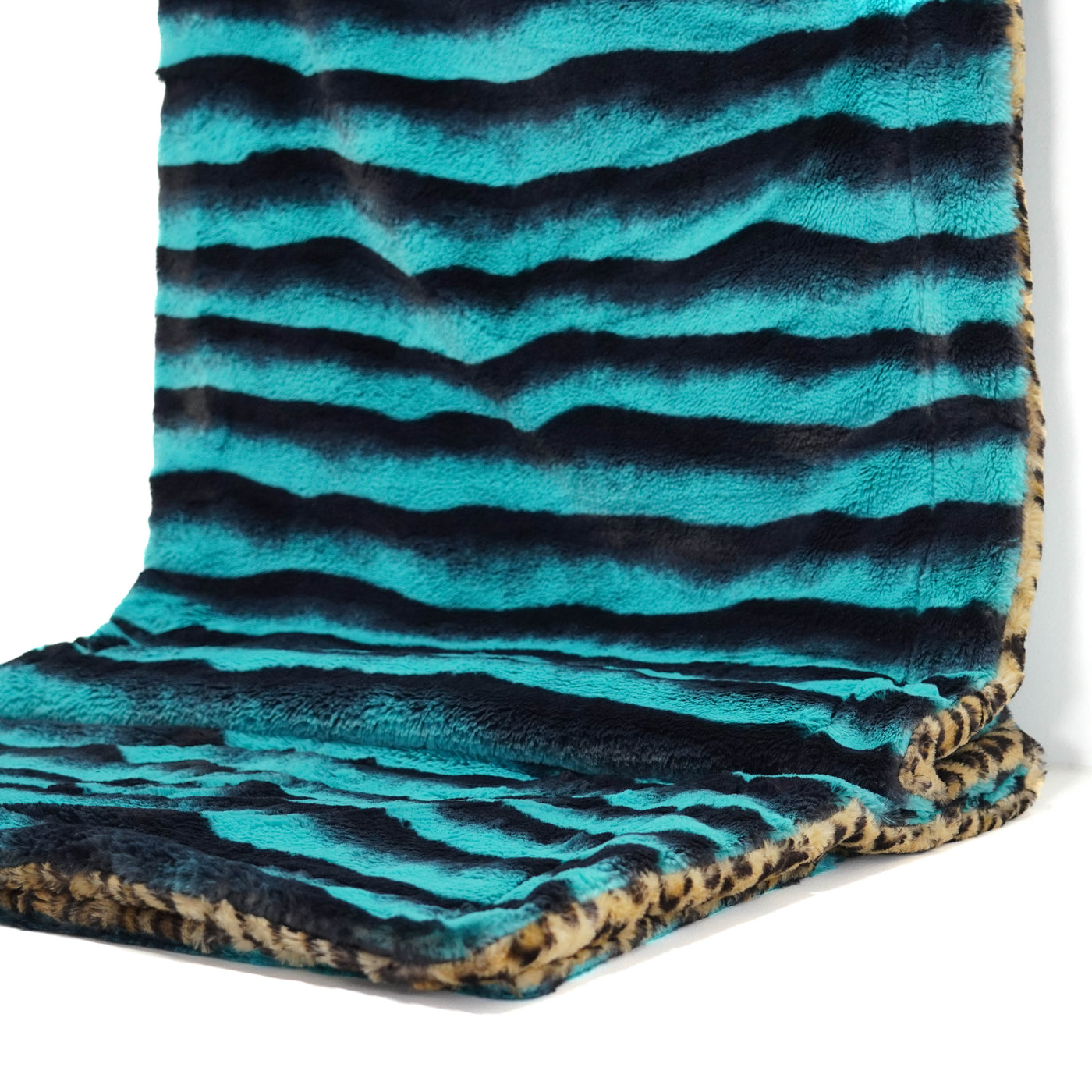Adult Sized Minky Blanket - Sand Leopard w/ Tanzanite Chinchilla-Adult Sized Minky Blanket-Western-Cowhide-Bags-Handmade-Products-Gifts-Dancing Cactus Designs