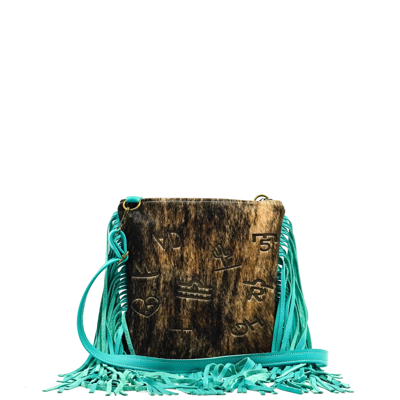 Shania - Two-Tone Brindle w/ No Embossed-Shania-Western-Cowhide-Bags-Handmade-Products-Gifts-Dancing Cactus Designs