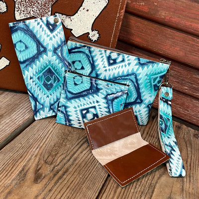 Accessory Set - w/ Glacier Park Aztec-Accessory Set-Western-Cowhide-Bags-Handmade-Products-Gifts-Dancing Cactus Designs