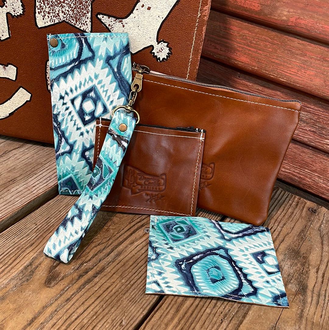 Accessory Set - w/ Glacier Park Aztec-Accessory Set-Western-Cowhide-Bags-Handmade-Products-Gifts-Dancing Cactus Designs