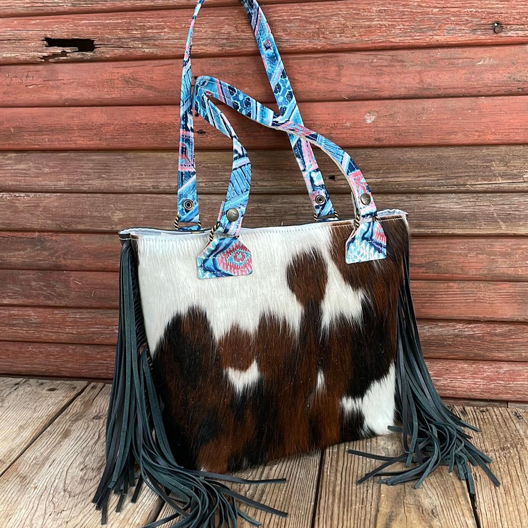 008 Taylor - Tricolor w/ Tucson Sundown Aztec-Taylor-Western-Cowhide-Bags-Handmade-Products-Gifts-Dancing Cactus Designs