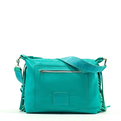 014 Oakley - Centered Brindle w/ Turquoise Denver Tool-Oakley-Western-Cowhide-Bags-Handmade-Products-Gifts-Dancing Cactus Designs