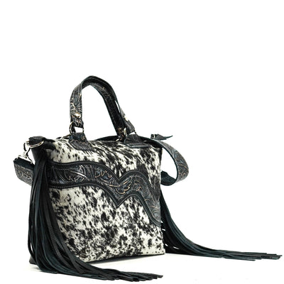 019 Fancy Oakley - Salted Pepper w/ Autumn Ash-Fancy Oakley-Western-Cowhide-Bags-Handmade-Products-Gifts-Dancing Cactus Designs