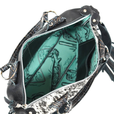 019 Fancy Oakley - Salted Pepper w/ Autumn Ash-Fancy Oakley-Western-Cowhide-Bags-Handmade-Products-Gifts-Dancing Cactus Designs