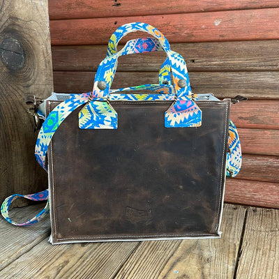 021 Minnie Pearl - Tricolor w/ Neon Trip Aztec-Minnie Pearl-Western-Cowhide-Bags-Handmade-Products-Gifts-Dancing Cactus Designs