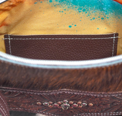 055 Shania - Tricolor w/ Cowboy Tool-Shania-Western-Cowhide-Bags-Handmade-Products-Gifts-Dancing Cactus Designs