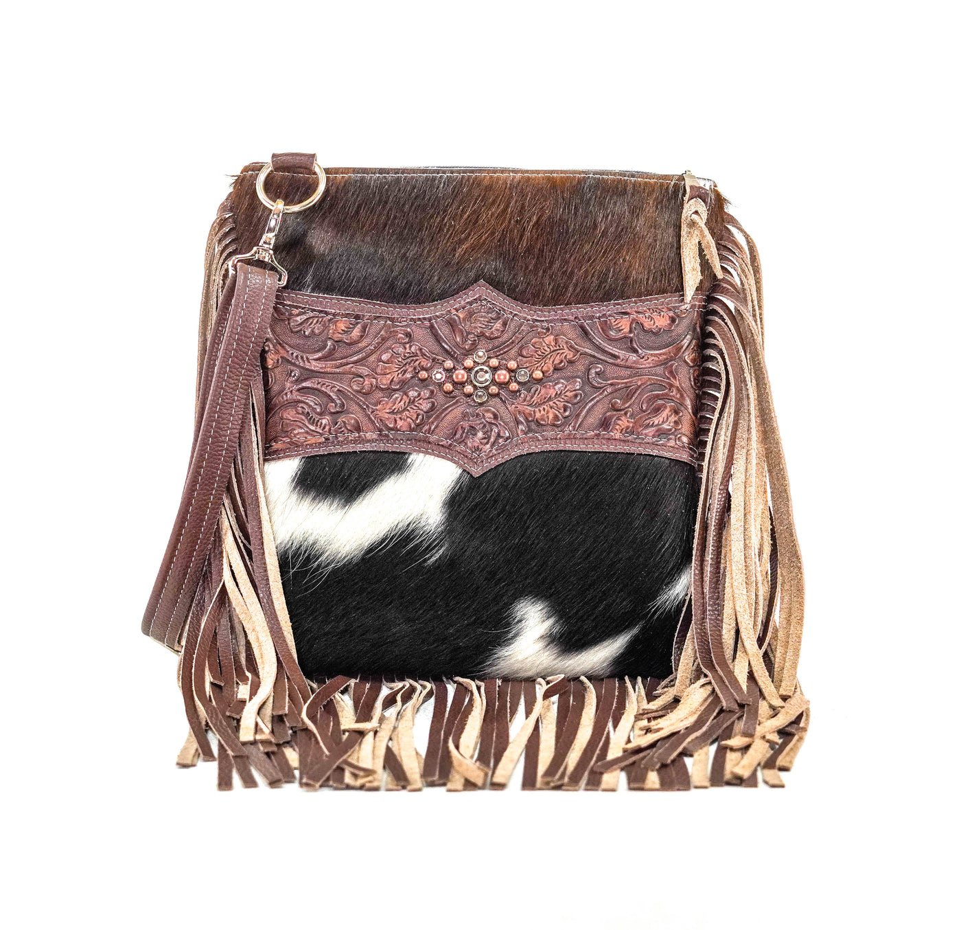 055 Shania - Tricolor w/ Cowboy Tool-Shania-Western-Cowhide-Bags-Handmade-Products-Gifts-Dancing Cactus Designs