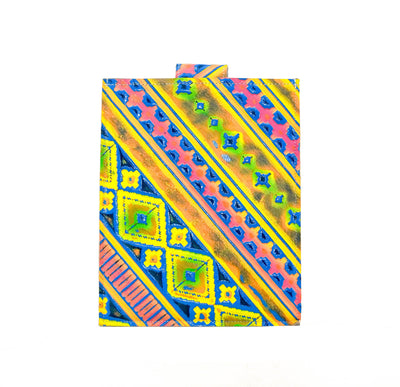 13'' Tablet Sleeve - Chocolate & White w/ Neon Trip Navajo-#REF!-Western-Cowhide-Bags-Handmade-Products-Gifts-Dancing Cactus Designs