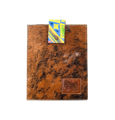 13'' Tablet Sleeve - Red Brindle w/ Neon Trip Navajo-13'' Tablet Sleeve-Western-Cowhide-Bags-Handmade-Products-Gifts-Dancing Cactus Designs