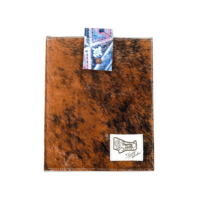 13'' Tablet Sleeve - Red Brindle w/ Tucson Sundown Navajo-13'' Tablet Sleeve-Western-Cowhide-Bags-Handmade-Products-Gifts-Dancing Cactus Designs