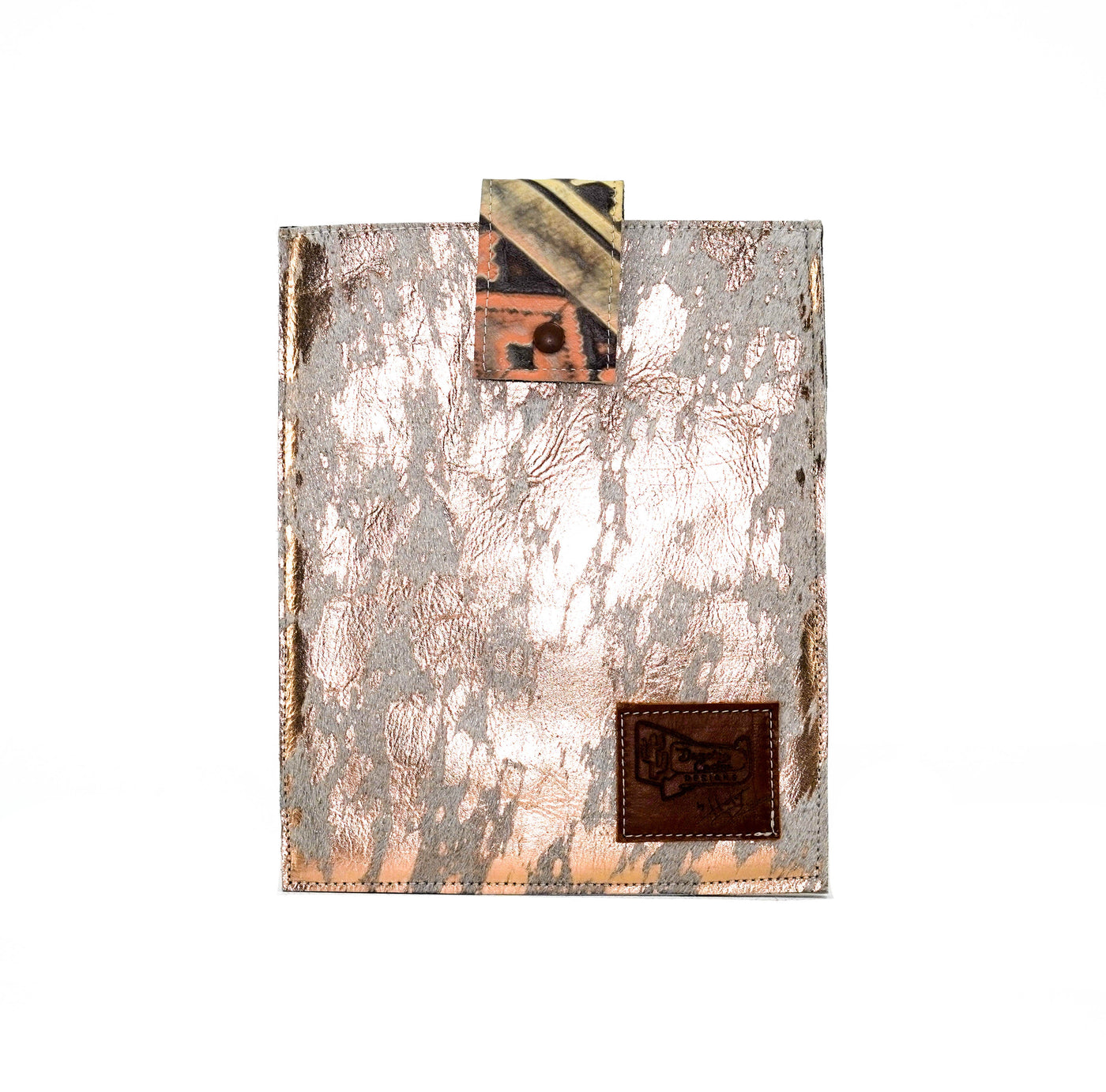 13'' Tablet Sleeve - Rosegold Acid w/ Adobe Navajo-13'' Tablet Sleeve-Western-Cowhide-Bags-Handmade-Products-Gifts-Dancing Cactus Designs