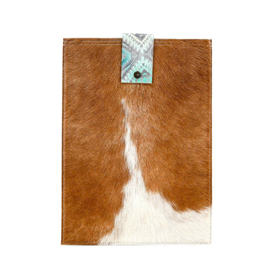 18'' Laptop Sleeve - Longhorn w/ Royston Aztec-18'' Laptop Sleeve-Western-Cowhide-Bags-Handmade-Products-Gifts-Dancing Cactus Designs