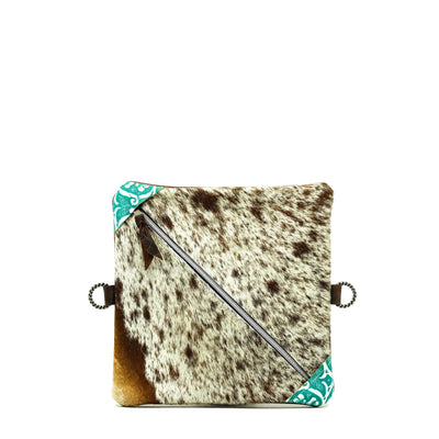 Accessory Bag - Speckled Longhorn w/ Turquoise Sand Tool-Accessory Bag-Western-Cowhide-Bags-Handmade-Products-Gifts-Dancing Cactus Designs