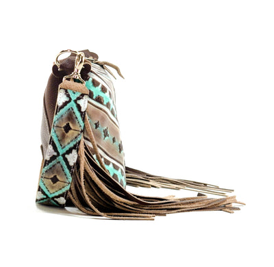 Annie - All Embossed w/ Cocoa Navajo-Annie-Western-Cowhide-Bags-Handmade-Products-Gifts-Dancing Cactus Designs
