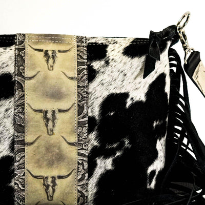 Annie - Black & White w/ Ghost Skulls-Annie-Western-Cowhide-Bags-Handmade-Products-Gifts-Dancing Cactus Designs