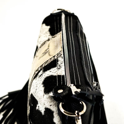 Annie - Black & White w/ Ghost Skulls-Annie-Western-Cowhide-Bags-Handmade-Products-Gifts-Dancing Cactus Designs