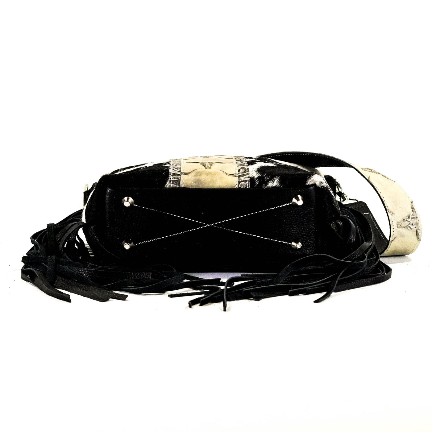 Annie - Black & White w/ Ghost Skulls-Annie-Western-Cowhide-Bags-Handmade-Products-Gifts-Dancing Cactus Designs