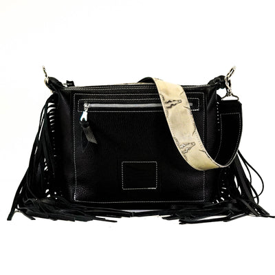 Annie - Black & White w/ Ghost Skulls-Annie-Western-Cowhide-Bags-Handmade-Products-Gifts-Dancing Cactus Designs