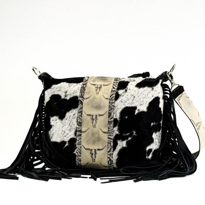 Annie - Black & White w/ Ghost Skulls-Annie-Western-Cowhide-Bags-Handmade-Products-Gifts-Dancing Cactus Designs