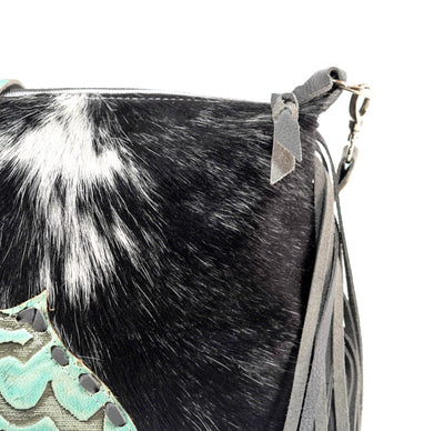 Annie - Black & White w/ Mint Laredo-Annie-Western-Cowhide-Bags-Handmade-Products-Gifts-Dancing Cactus Designs