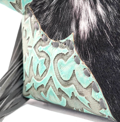 Annie - Black & White w/ Mint Laredo-Annie-Western-Cowhide-Bags-Handmade-Products-Gifts-Dancing Cactus Designs