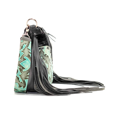 Annie - Black & White w/ Mint Laredo-Annie-Western-Cowhide-Bags-Handmade-Products-Gifts-Dancing Cactus Designs