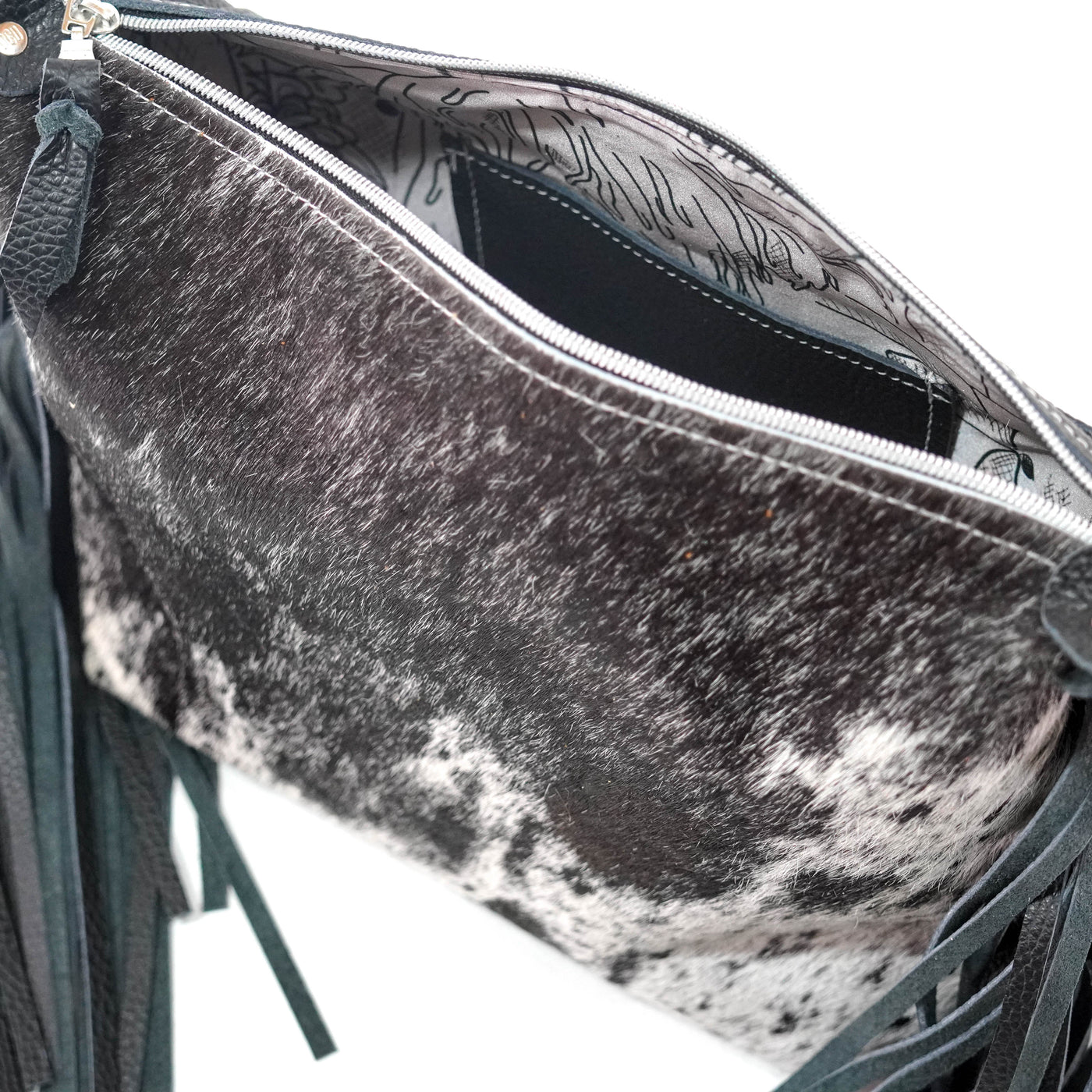 Annie - Black & White w/ No Embossed-Annie-Western-Cowhide-Bags-Handmade-Products-Gifts-Dancing Cactus Designs