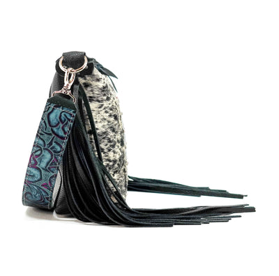 Annie - Black & White w/ Rio Roses-Annie-Western-Cowhide-Bags-Handmade-Products-Gifts-Dancing Cactus Designs