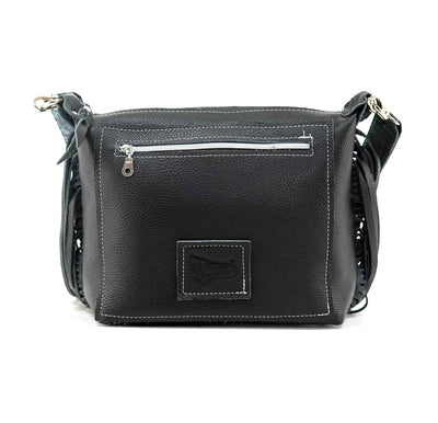 Annie - Black & White w/ Rio Roses-Annie-Western-Cowhide-Bags-Handmade-Products-Gifts-Dancing Cactus Designs