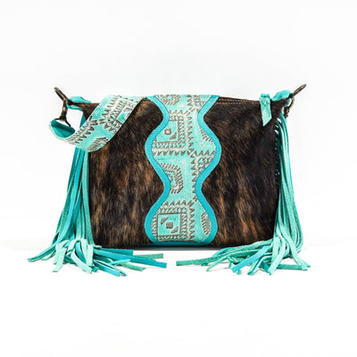 Annie - Brindle w/ Caribbean Aztec-Annie-Western-Cowhide-Bags-Handmade-Products-Gifts-Dancing Cactus Designs