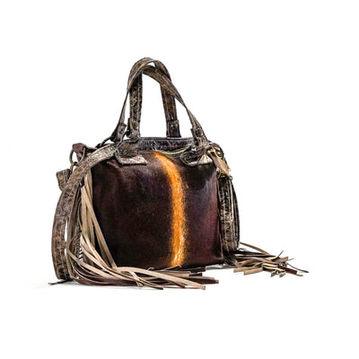 Annie - Brindle w/ Goldrush Tool-Annie-Western-Cowhide-Bags-Handmade-Products-Gifts-Dancing Cactus Designs