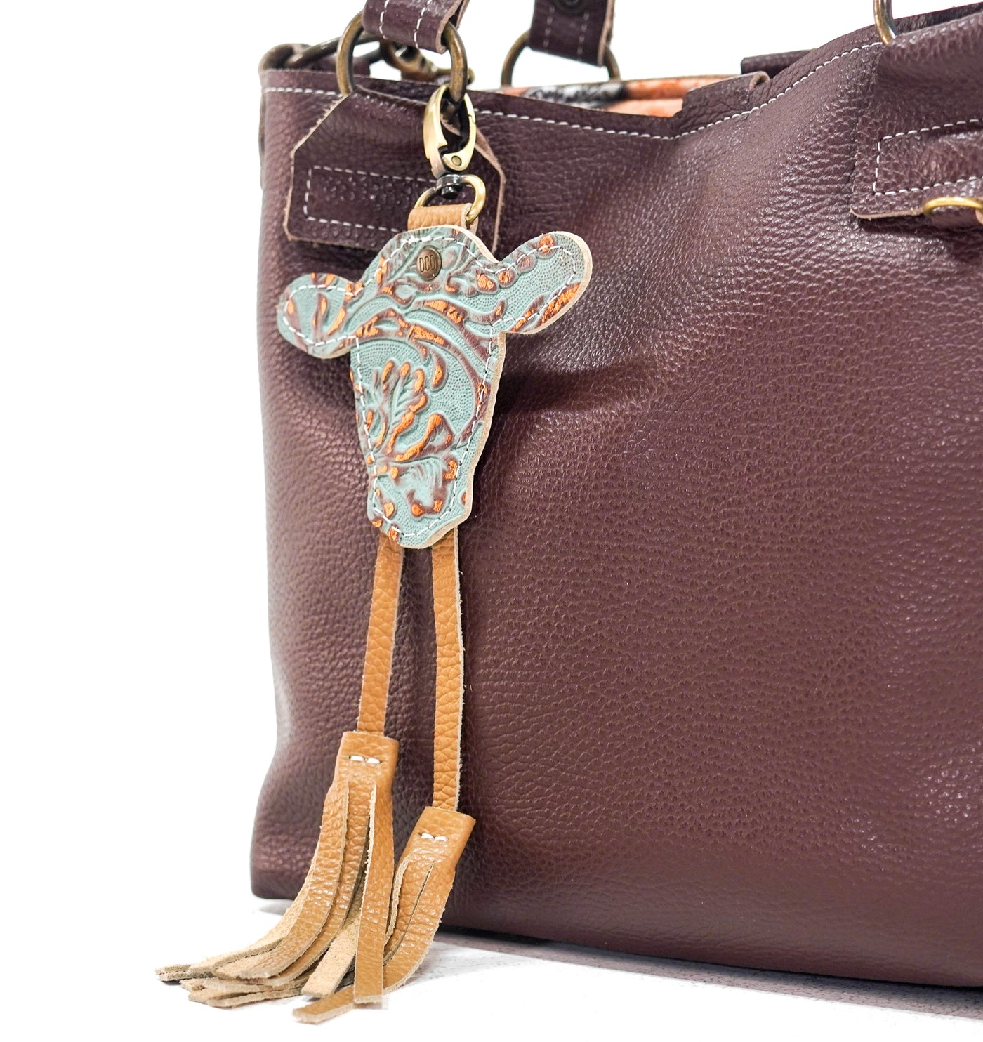 Bag Charm - All Embossed w/ Sierra Tool-Bag Charm-Western-Cowhide-Bags-Handmade-Products-Gifts-Dancing Cactus Designs