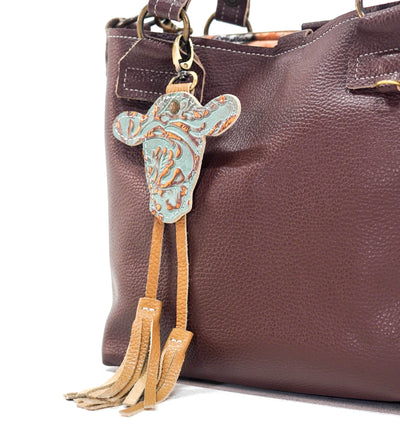 Bag Charm - All Embossed w/ Sierra Tool-Bag Charm-Western-Cowhide-Bags-Handmade-Products-Gifts-Dancing Cactus Designs