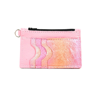 Bandit Wallet - All Leather w/ Powder Pink Iridescent-Bandit Wallet-Western-Cowhide-Bags-Handmade-Products-Gifts-Dancing Cactus Designs