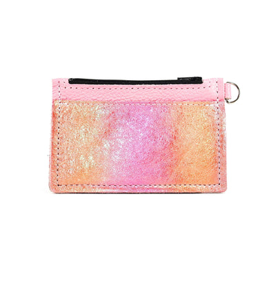 Bandit Wallet - All Leather w/ Powder Pink Iridescent-Bandit Wallet-Western-Cowhide-Bags-Handmade-Products-Gifts-Dancing Cactus Designs
