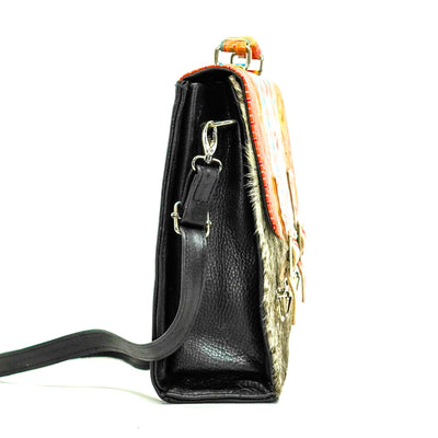 Briefcase - Brindle w/ Great Plains Navajo-Briefcase-Western-Cowhide-Bags-Handmade-Products-Gifts-Dancing Cactus Designs