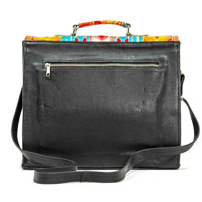 Briefcase - Brindle w/ Great Plains Navajo-Briefcase-Western-Cowhide-Bags-Handmade-Products-Gifts-Dancing Cactus Designs