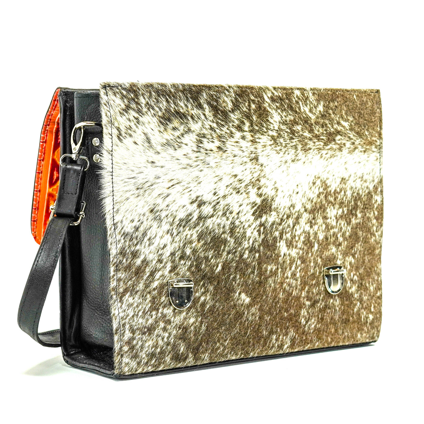 Briefcase - Brindle w/ Great Plains Navajo-Briefcase-Western-Cowhide-Bags-Handmade-Products-Gifts-Dancing Cactus Designs