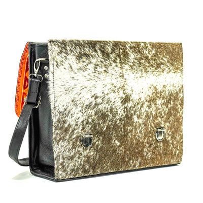Briefcase - Brindle w/ Great Plains Navajo-Briefcase-Western-Cowhide-Bags-Handmade-Products-Gifts-Dancing Cactus Designs