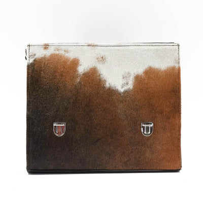 Briefcase - Longhorn w/ Bora Bora Navajo-Briefcase-Western-Cowhide-Bags-Handmade-Products-Gifts-Dancing Cactus Designs