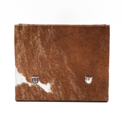 Briefcase - Longhorn w/ Honey Tool-Briefcase-Western-Cowhide-Bags-Handmade-Products-Gifts-Dancing Cactus Designs
