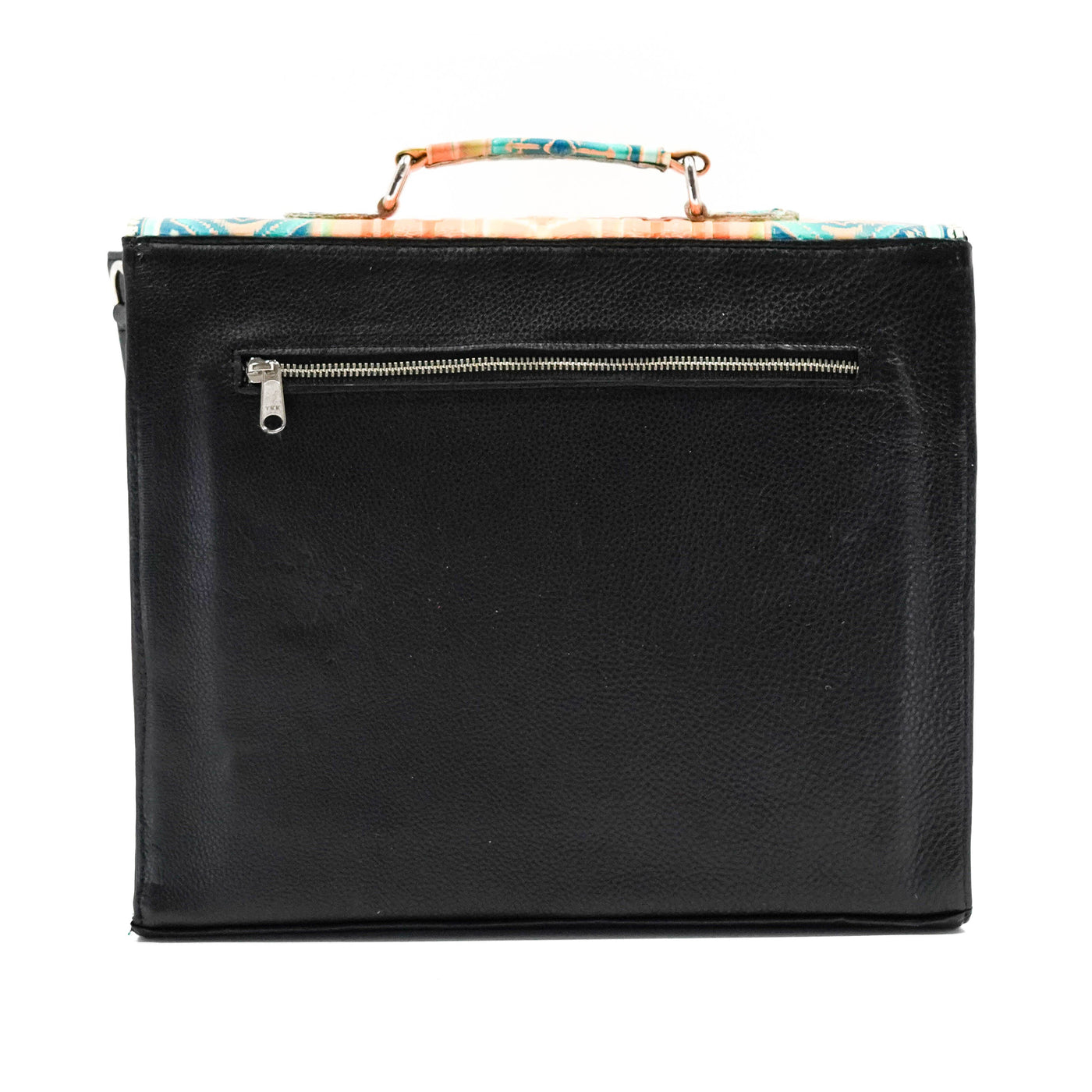 Briefcase - Longhorn w/ Margaritaville Navajo-Briefcase-Western-Cowhide-Bags-Handmade-Products-Gifts-Dancing Cactus Designs