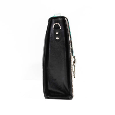 Briefcase - Longhorn w/ Royston Aztec-Briefcase-Western-Cowhide-Bags-Handmade-Products-Gifts-Dancing Cactus Designs