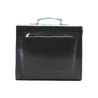 Briefcase - Longhorn w/ Royston Aztec-Briefcase-Western-Cowhide-Bags-Handmade-Products-Gifts-Dancing Cactus Designs