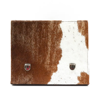 Briefcase - Longhorn w/ Royston Navajo-Briefcase-Western-Cowhide-Bags-Handmade-Products-Gifts-Dancing Cactus Designs