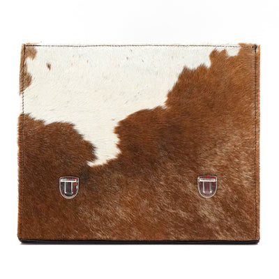 Briefcase - Longhorn w/ Royston Navajo-Briefcase-Western-Cowhide-Bags-Handmade-Products-Gifts-Dancing Cactus Designs